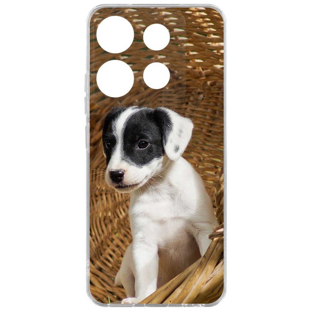 

Чехол-накладка Krutoff Clear Case Щенок в корзине для TECNO POP 7 Pro, Прозрачный
