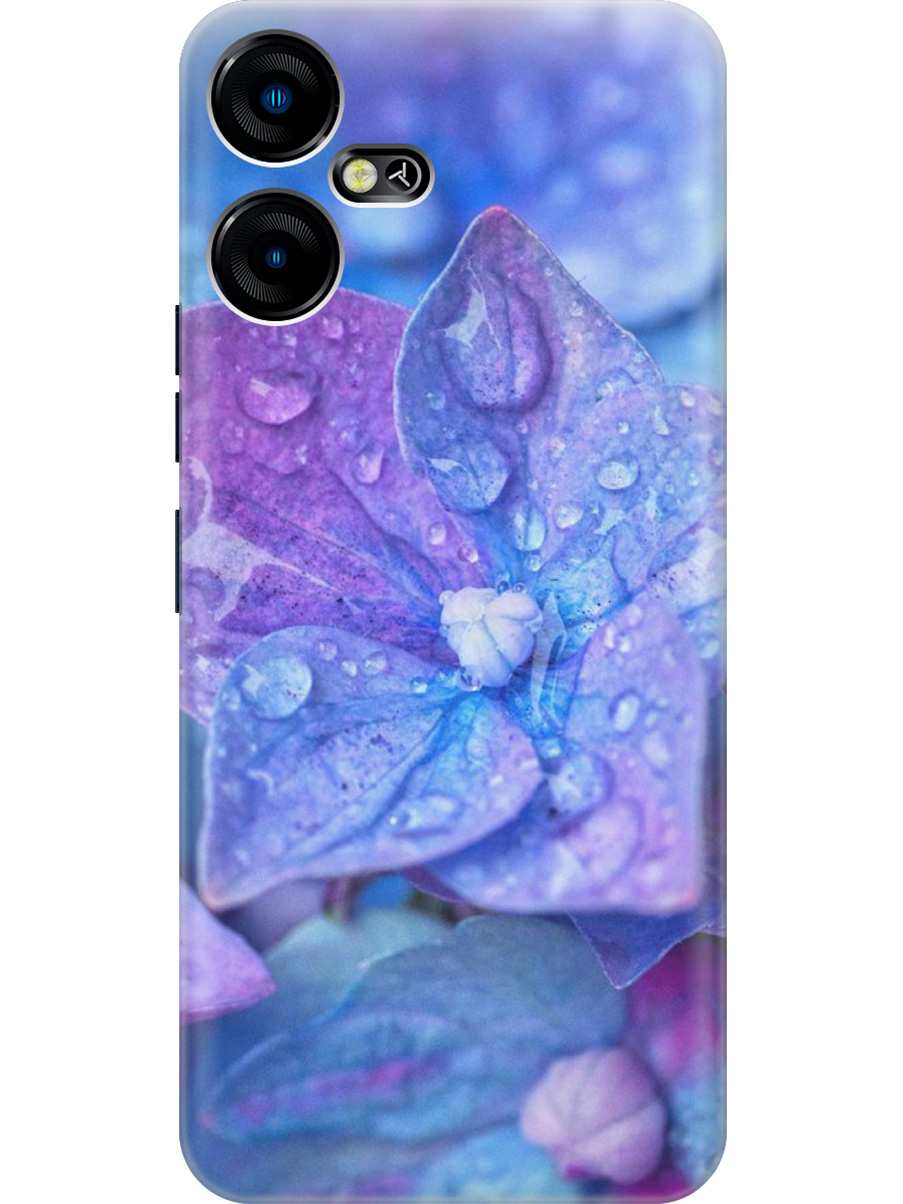 

Силиконовый чехол на Tecno Pova Neo 3 "Голубой цветочек", Голубой;фиолетовый, 20001480