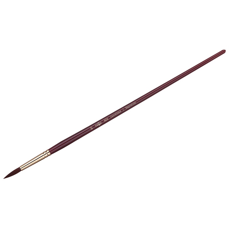 Кисть художественная Гамма синтетика бордовая Вернисаж круглая №20 длинная ручка