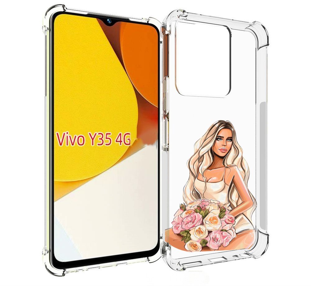 

Чехол MyPads Нежная-девушка женский для Vivo Y35 4G 2022 / Vivo Y22, Прозрачный, Tocco