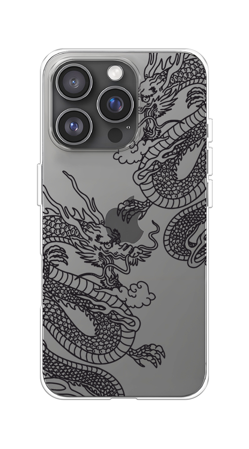 

Чехол на Apple iPhone 16 Pro "Два китайских дракона", Серый;черный, 16250-1