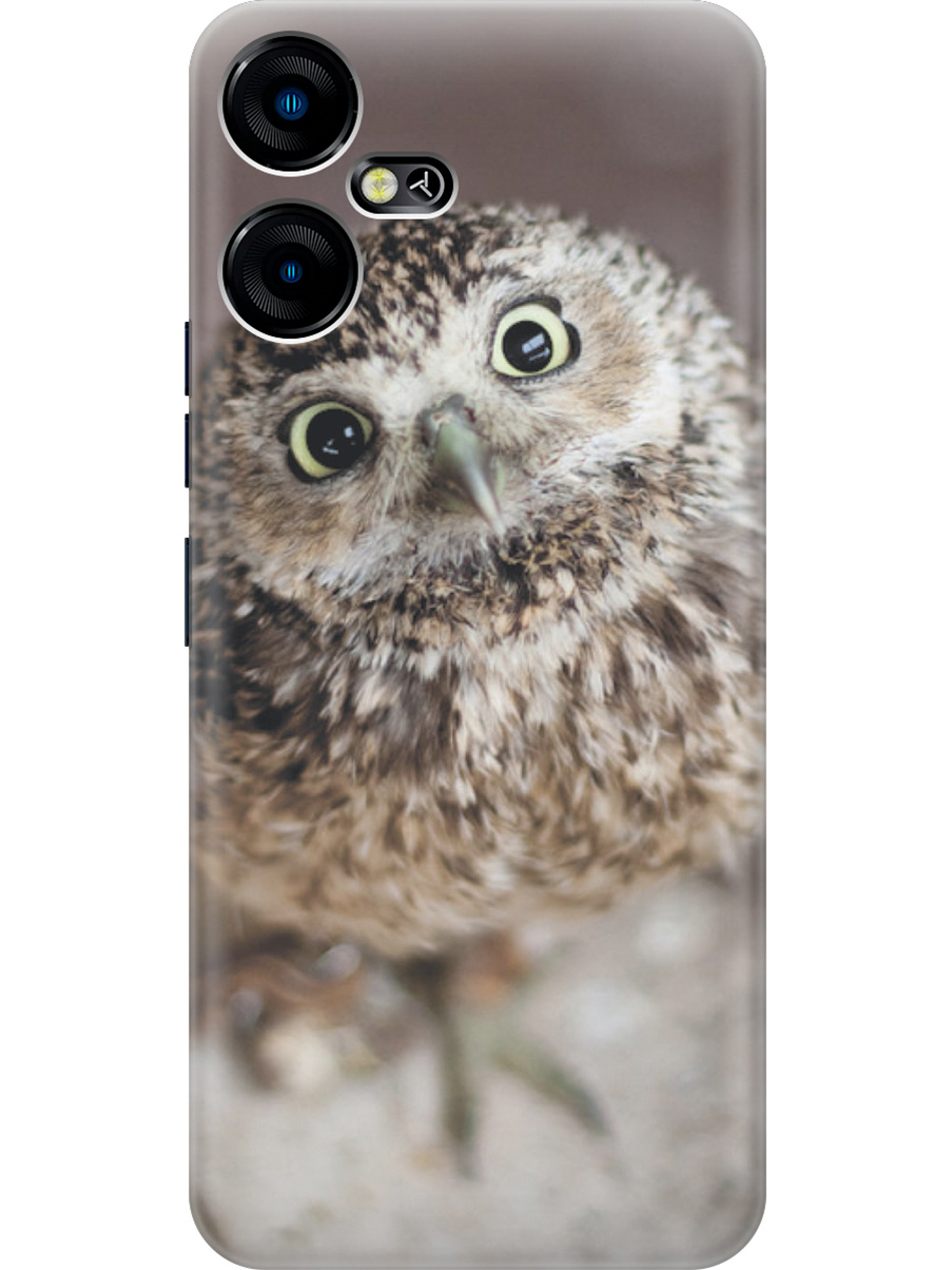 

Силиконовый чехол на Tecno Pova Neo 3 "Удивленная сова", Белый;коричневый;серый, 20001480
