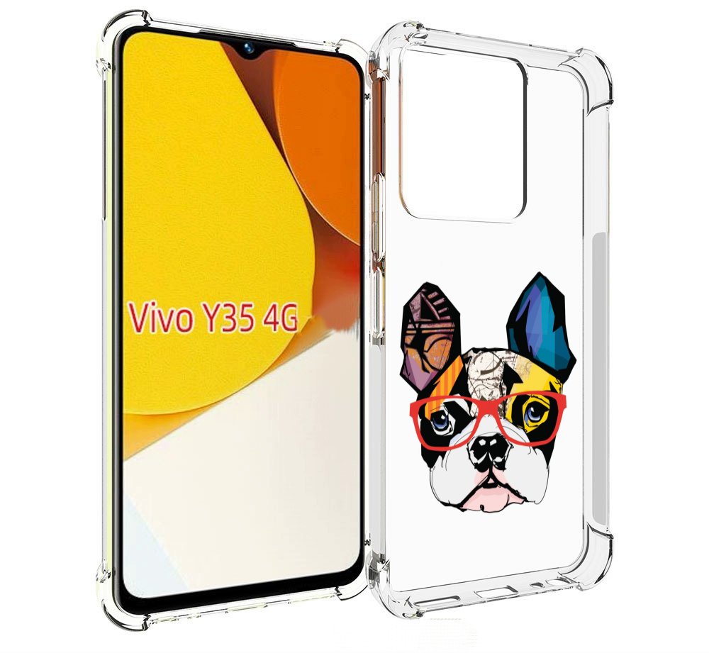

Чехол MyPads Мопс-в-очках для Vivo Y35 4G 2022 / Vivo Y22, Прозрачный, Tocco
