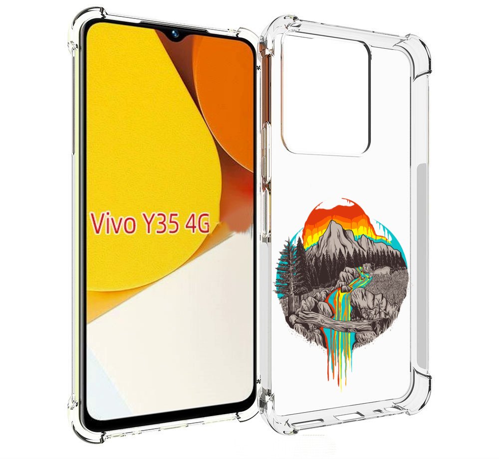 

Чехол MyPads Радужный водопад для Vivo Y35 4G 2022 / Vivo Y22, Прозрачный, Tocco