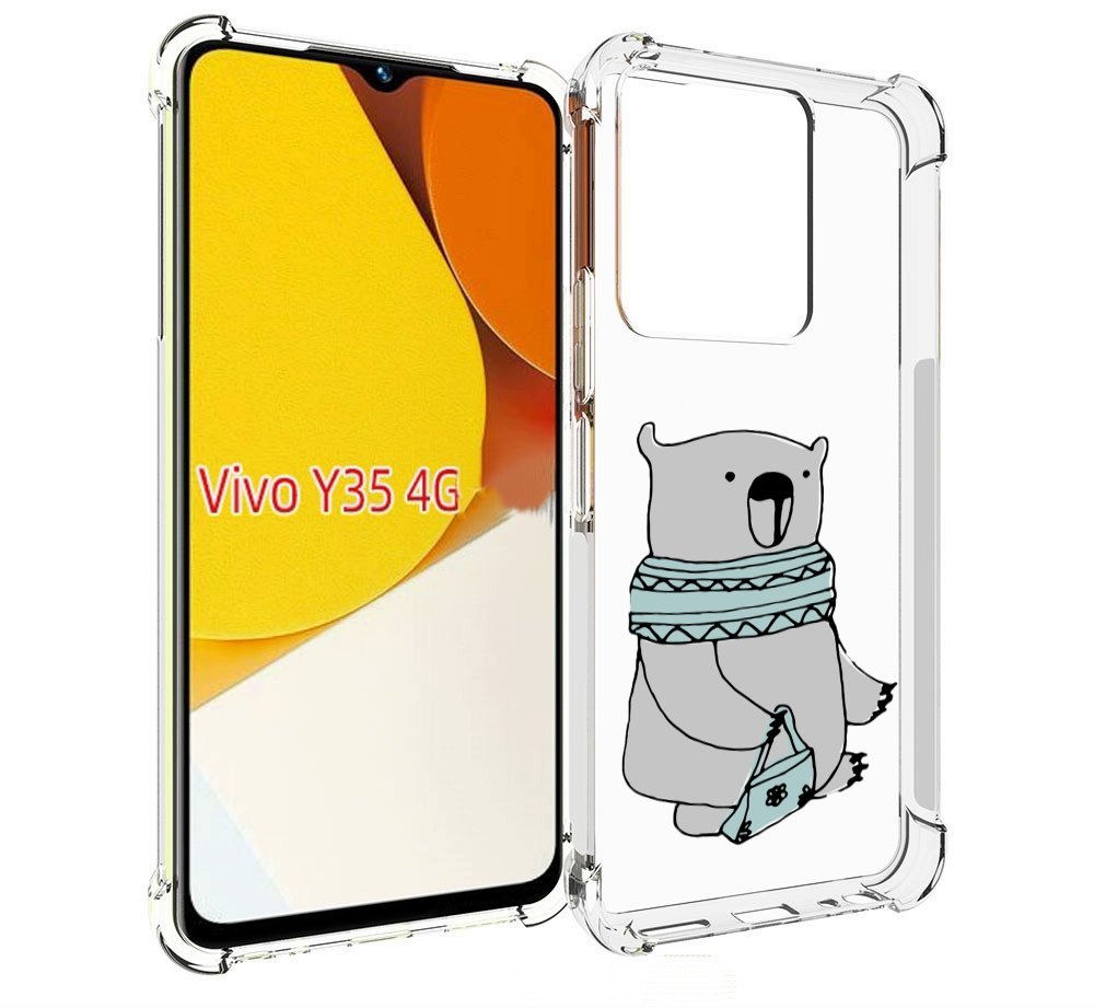 

Чехол MyPads Модный медведь для Vivo Y35 4G 2022 / Vivo Y22, Прозрачный, Tocco
