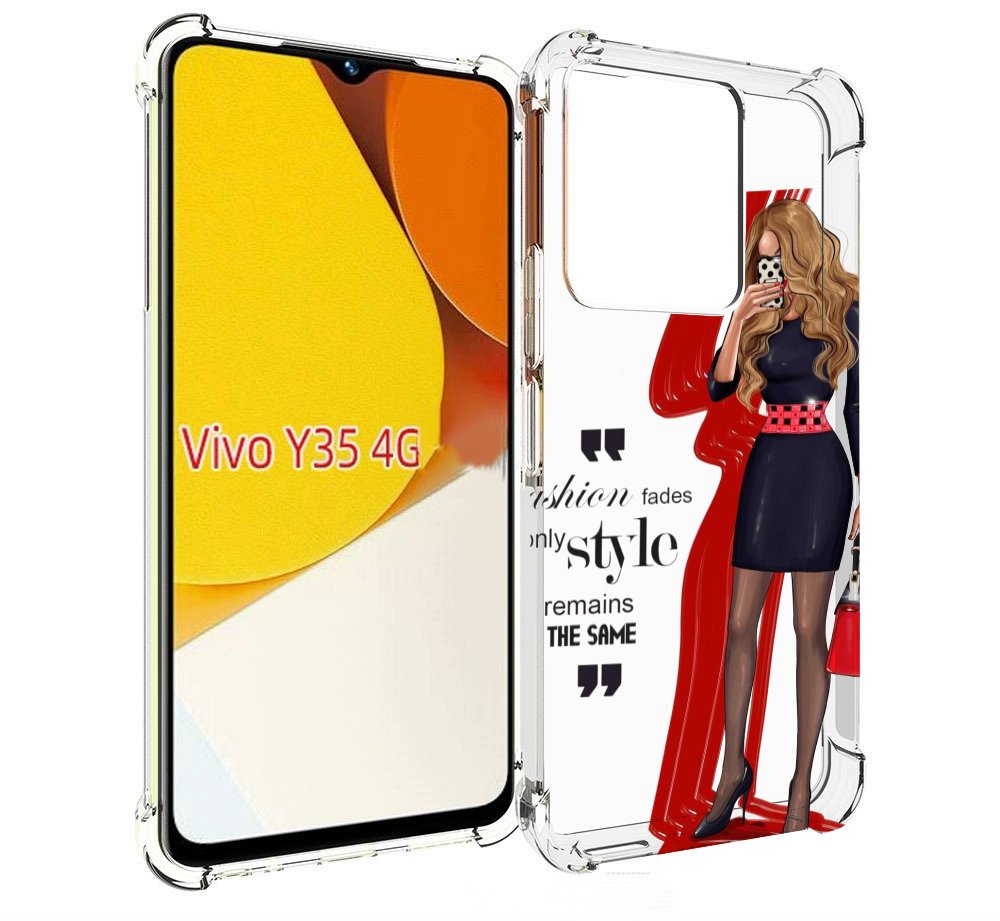 

Чехол MyPads Модная-девушка женский для Vivo Y35 4G 2022 / Vivo Y22, Прозрачный, Tocco