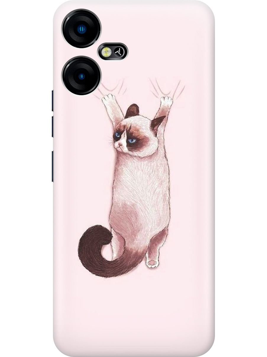 

Силиконовый чехол на Tecno Pova Neo 3 "Недовольный кот", Белый;розовый;черный, 20001480