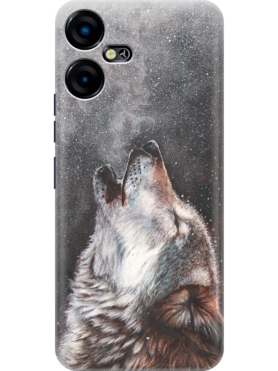 

Силиконовый чехол на Tecno Pova Neo 3 "Морозный волк", Белый;серый;черный, 20001480