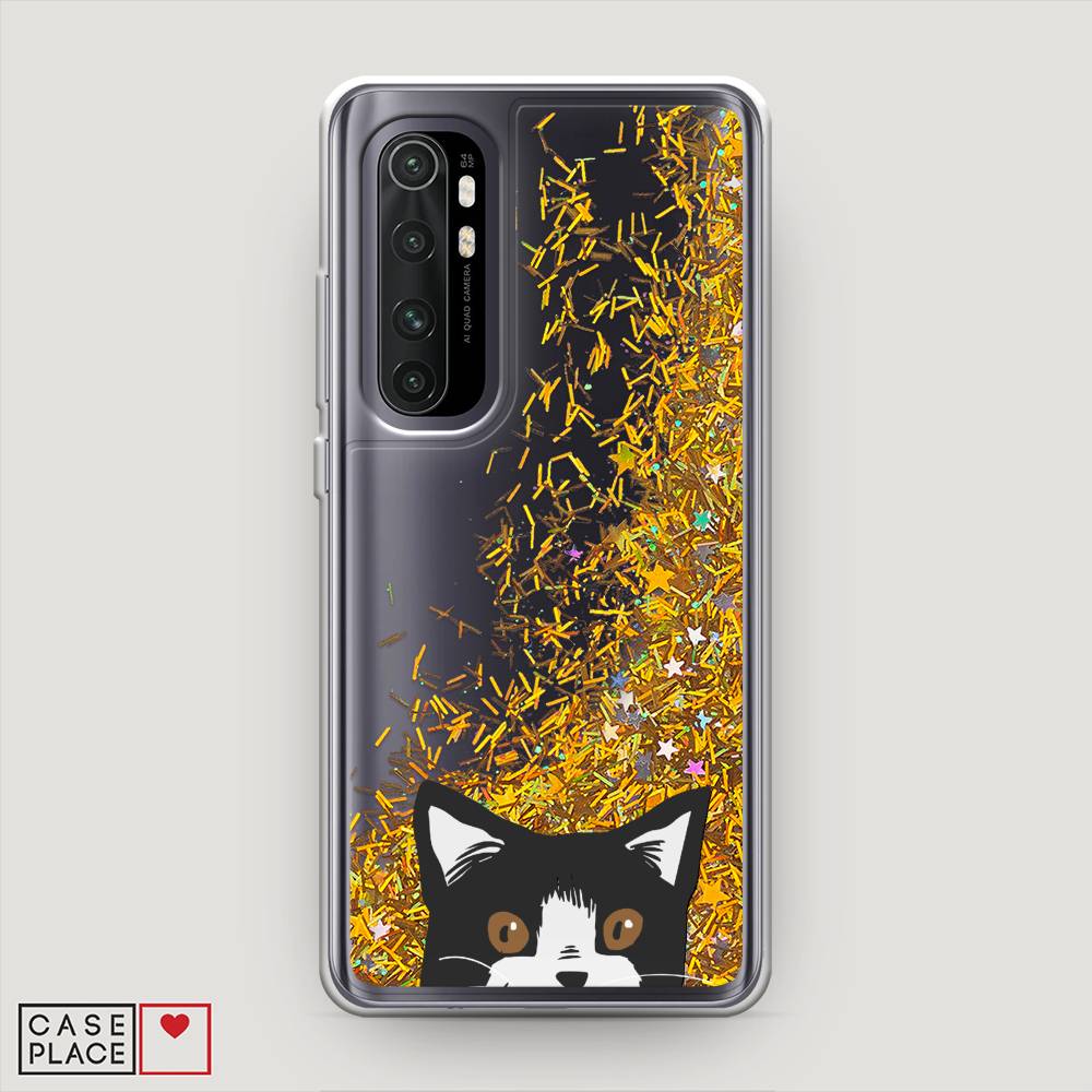 

Чехол Awog на Xiaomi Mi Note 10 Lite "Подглядывающий кот", Разноцветный, 38490-1
