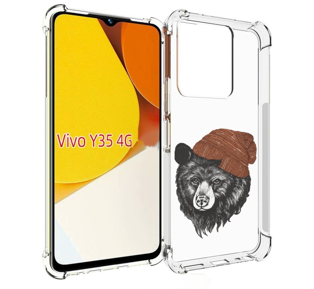 

Чехол MyPads Медведь в шапке 2 для Vivo Y35 4G 2022 / Vivo Y22, Прозрачный, Tocco