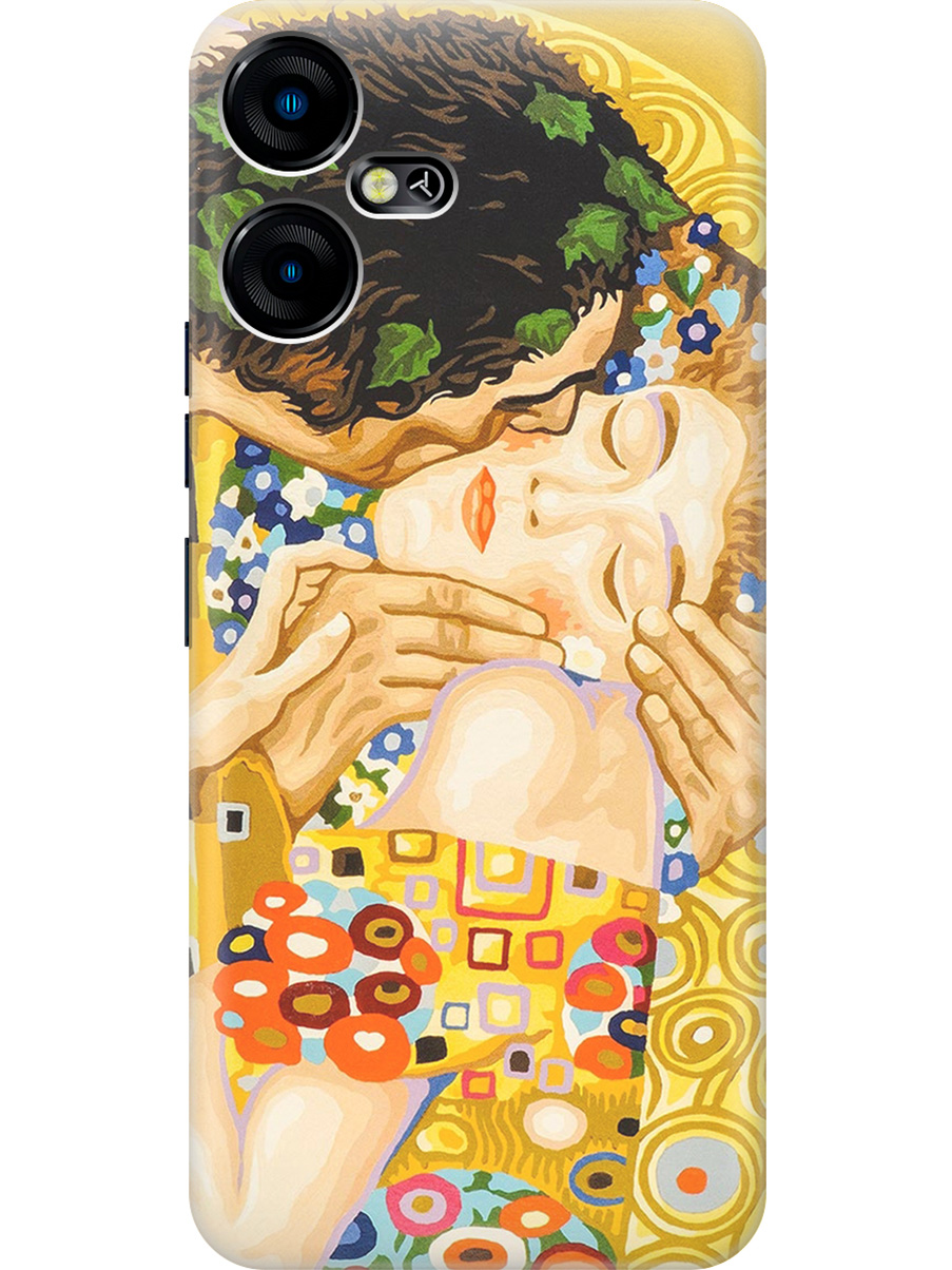 

Силиконовый чехол на Tecno Pova Neo 3 "Поцелуй", Желтый, 20001480