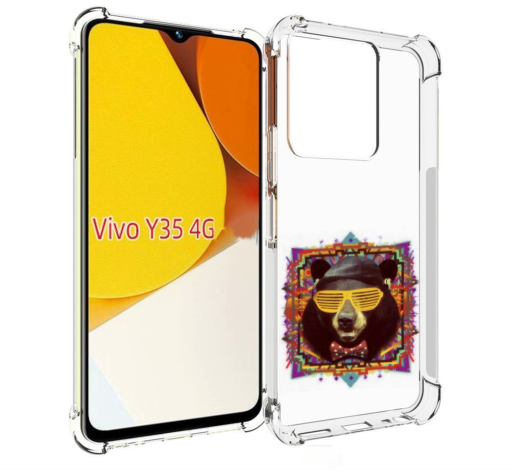 

Чехол MyPads Медведь в очках для Vivo Y35 4G 2022 / Vivo Y22, Прозрачный, Tocco