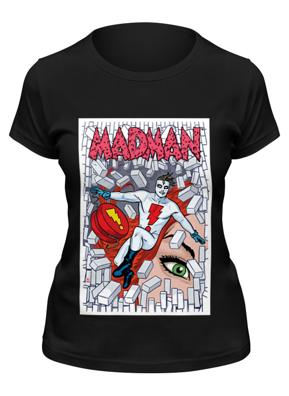 

Футболка женская Printio Madman черная S, Черный, Madman