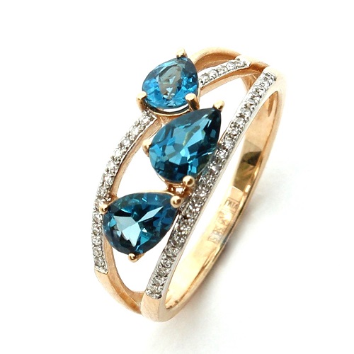 

Кольцо из золота р. 17 DIAMOND PRIME 56-1-DB-R-A20048, бриллиант\топаз, 56-1-DB-R-A20048