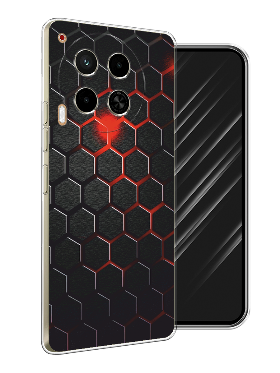 

Чехол Awog на Tecno Camon 30 4G "Фон соты красные", Красный;черный, 305650-1