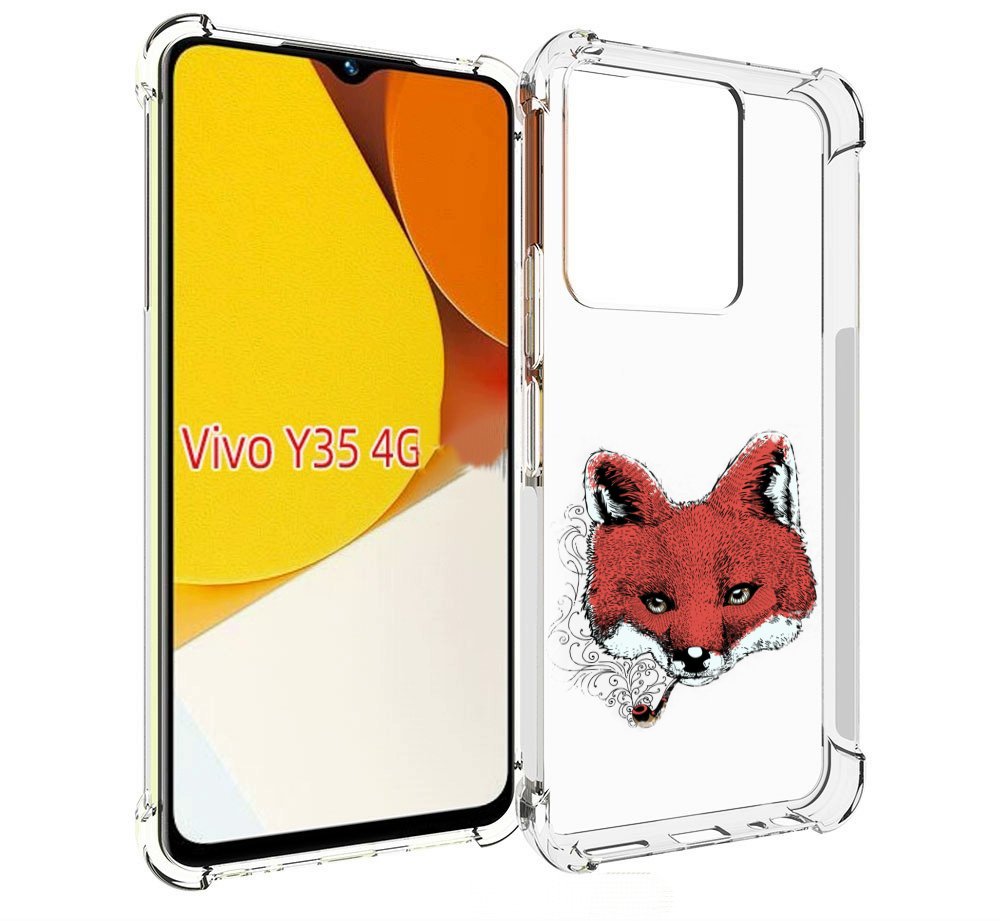 

Чехол MyPads Лис с трубкой для Vivo Y35 4G 2022 / Vivo Y22, Прозрачный, Tocco