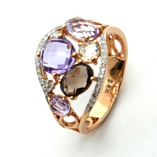 

Кольцо из золота р. , DIAMOND PRIME 48-1-DX-R-000989, аметист\бриллиант\кварц, 48-1-DX-R-000989