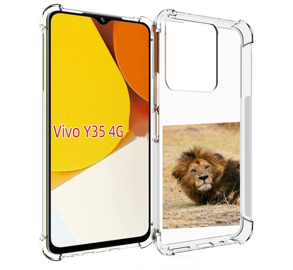 

Чехол MyPads Лев-лежит мужской для Vivo Y35 4G 2022 / Vivo Y22, Прозрачный, Tocco