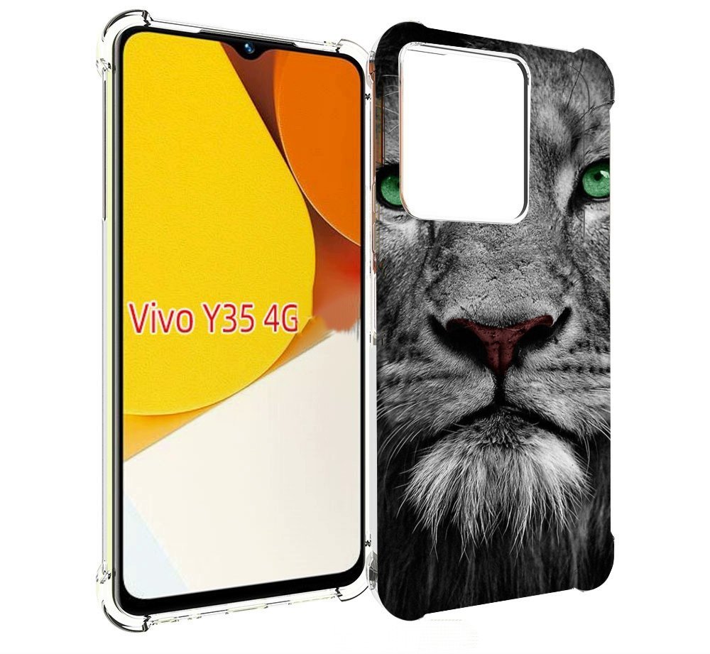 

Чехол MyPads Лев-зеленоглазый мужской для Vivo Y35 4G 2022 / Vivo Y22, Прозрачный, Tocco