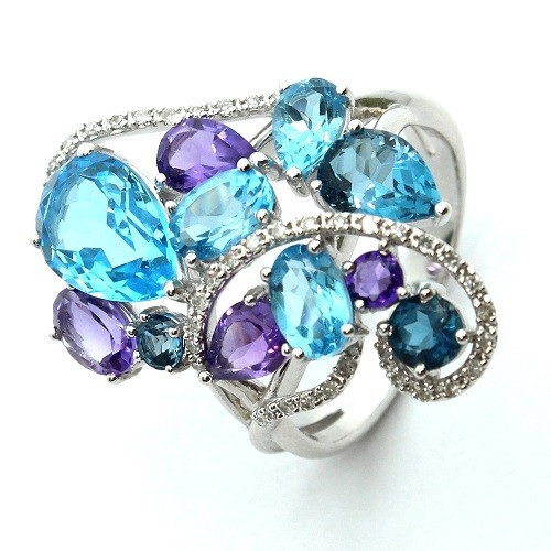 

Кольцо из золота р. , DIAMOND PRIME 48-2-DX-R-000263, аметист\бриллиант\топаз, 48-2-DX-R-000263