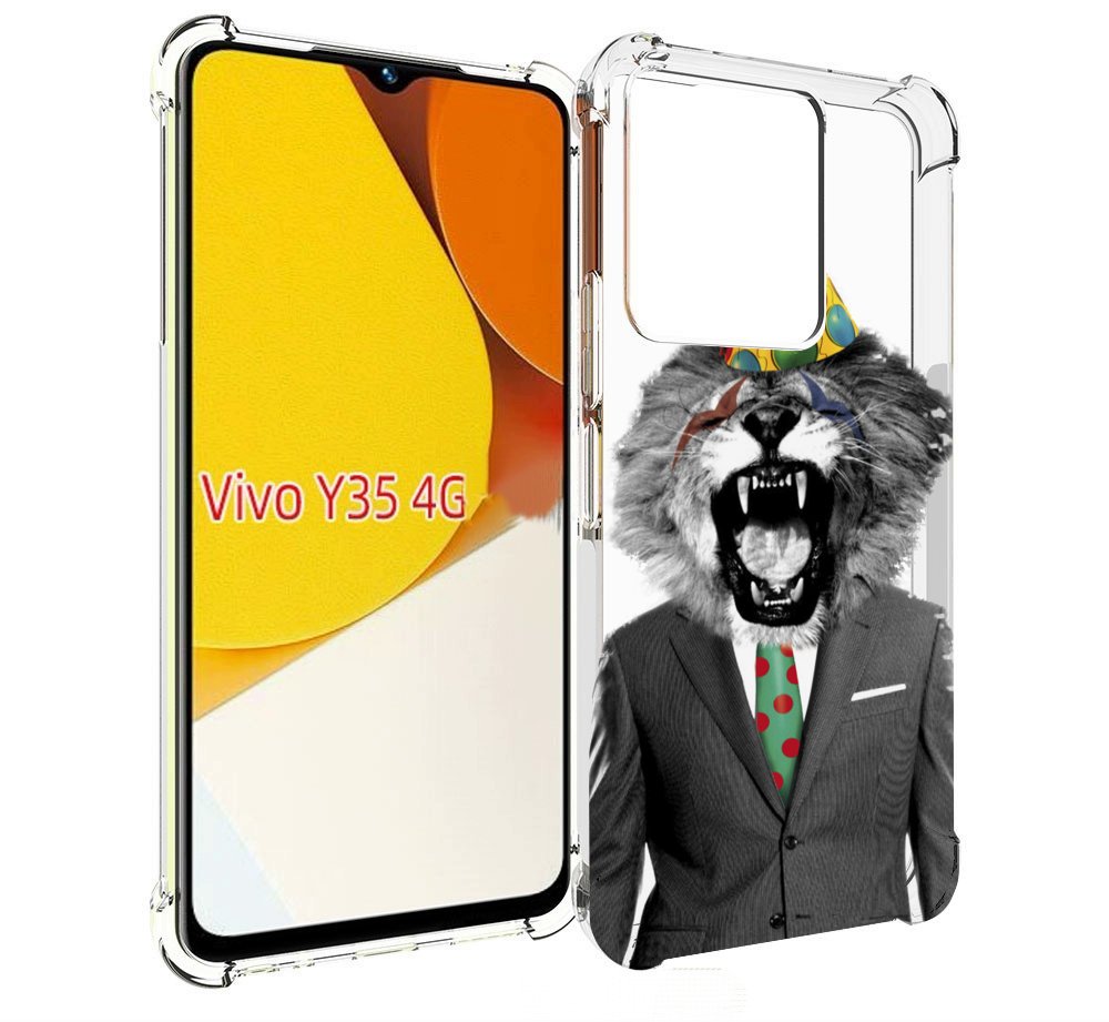 Чехол MyPads Лев в галстуке для Vivo Y35 4G 2022 / Vivo Y22