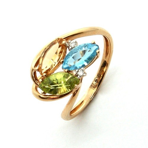 

Кольцо из золота р. , DIAMOND PRIME 32-1-XB-R-045038, бриллиант\топаз\хризолит\цитрин, 32-1-XB-R-045038