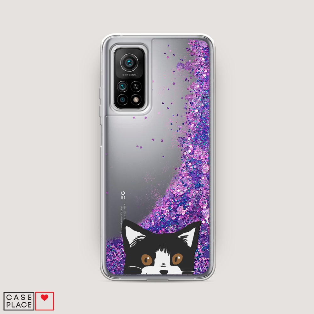 

Чехол Awog на Xiaomi Mi 10T "Подглядывающий кот", Разноцветный, 39392-1