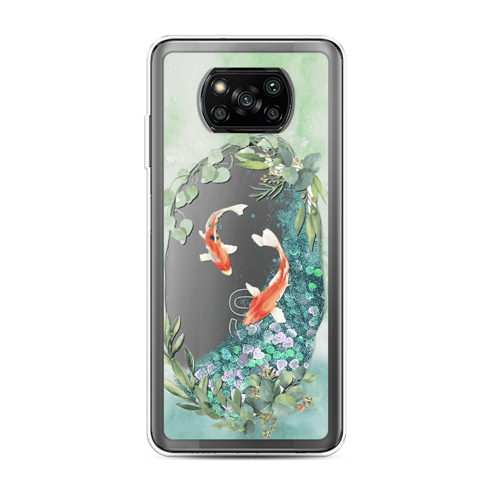 

Жидкий чехол с блестками "Две золотые рыбки" на Xiaomi Poco X3 Pro, 310695-1