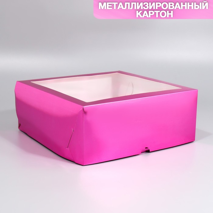 

Коробка складная на 9 капкейков с окном Розовая, 25 х 25 х 10 см 5 шт., Розовый