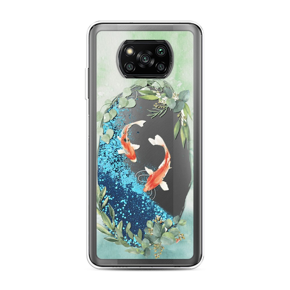 

Жидкий чехол с блестками "Две золотые рыбки" на Xiaomi Poco X3 Pro, 310693-1