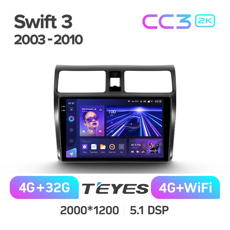 Автомобильная магнитола Teyes CC3 2k 4/32 Suzuki Swift 3 2003 - 2010 ANDROID