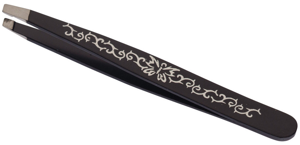

Пинцет Dewal Beauty, косметический, черный с узором, 95 мм