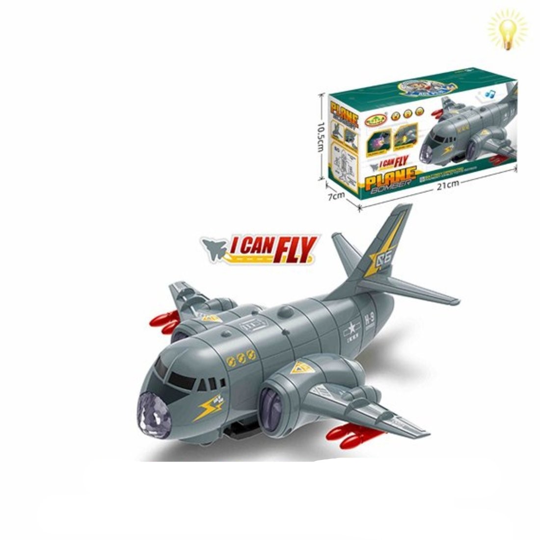 

Самолёт электрифицированный Наша Игрушка арт. 200960287, Серый
