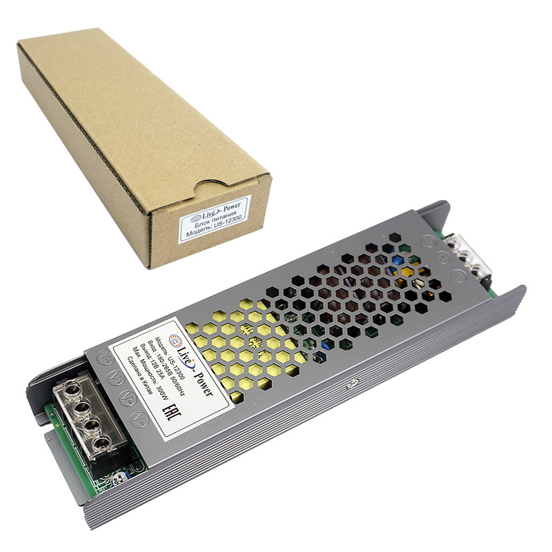 фото Блок питания для светодиодов live power, dc, ip20, 12v/25a, 300w a4005