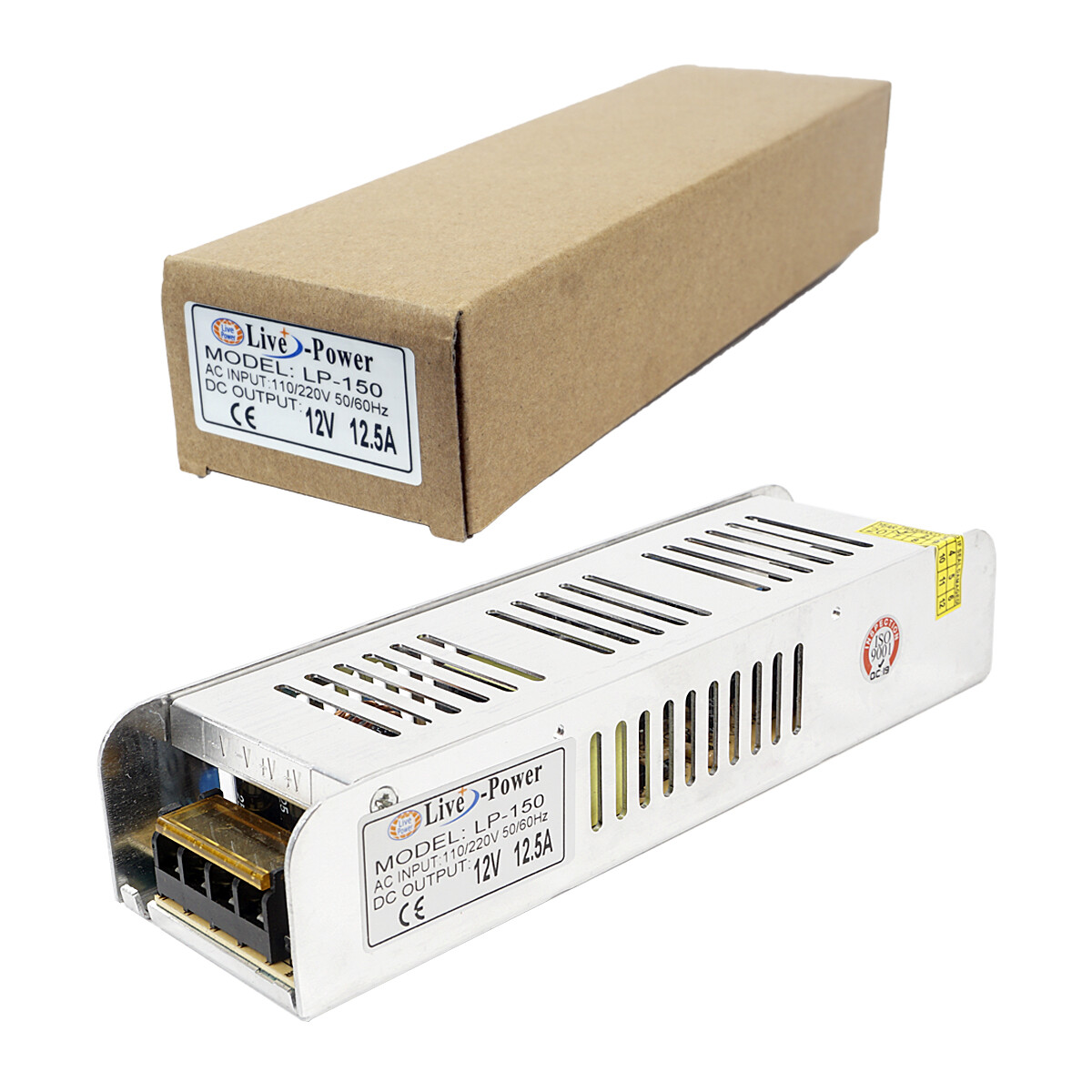 

Блок питания для светодиодов Live Power, DC, Ip20, 12V/12.5A, 150W, 110V/220V A3279, Серебристый, Блок питания для светодиодов Live Power, DC, Ip20, 12V/12.5A, 150W, 110V/220V