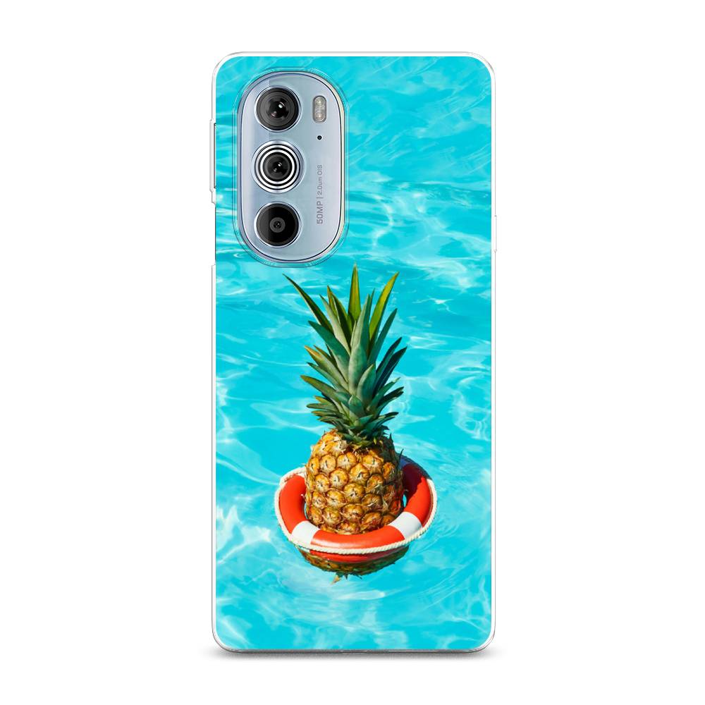 фото Силиконовый чехол "ананас в бассейне" на motorola edge 30 pro awog