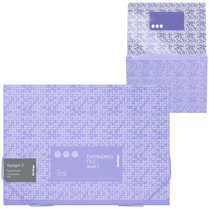 Папка на резинке Berlingo Starlight S XF4_12904 12 отделений A4 фиолетовая рисунок
