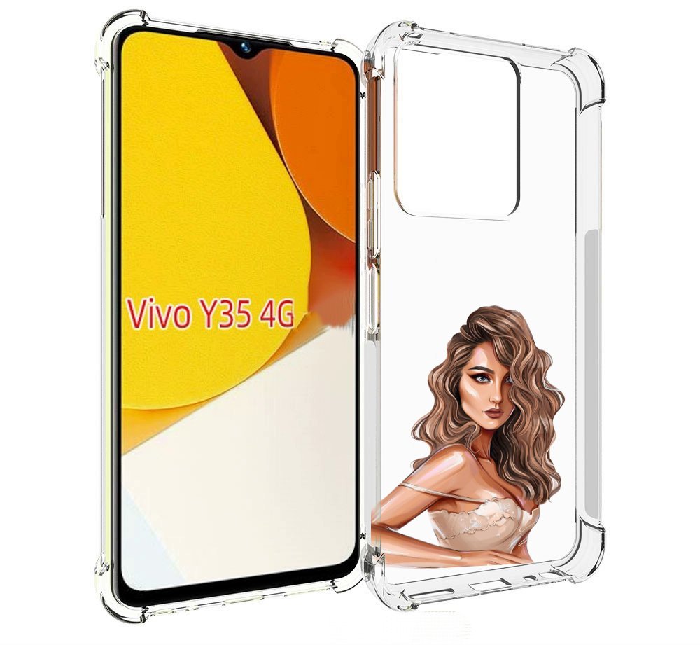 

Чехол MyPads Кудрявая-девушка женский для Vivo Y35 4G 2022 / Vivo Y22, Прозрачный, Tocco