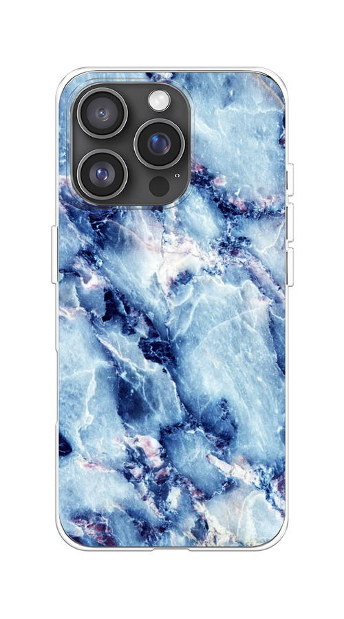 

Чехол на Apple iPhone 16 Pro "Мрамор с синими прожилками", Синий, 16250-1