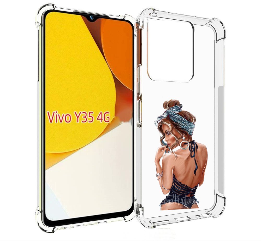 

Чехол MyPads Красивая-дама женский для Vivo Y35 4G 2022 / Vivo Y22, Прозрачный, Tocco