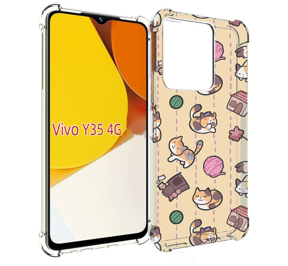 

Чехол MyPads Котики-клубочки для Vivo Y35 4G 2022 / Vivo Y22, Прозрачный, Tocco
