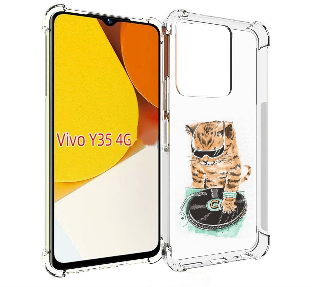 

Чехол MyPads Кот диджей для Vivo Y35 4G 2022 / Vivo Y22, Прозрачный, Tocco