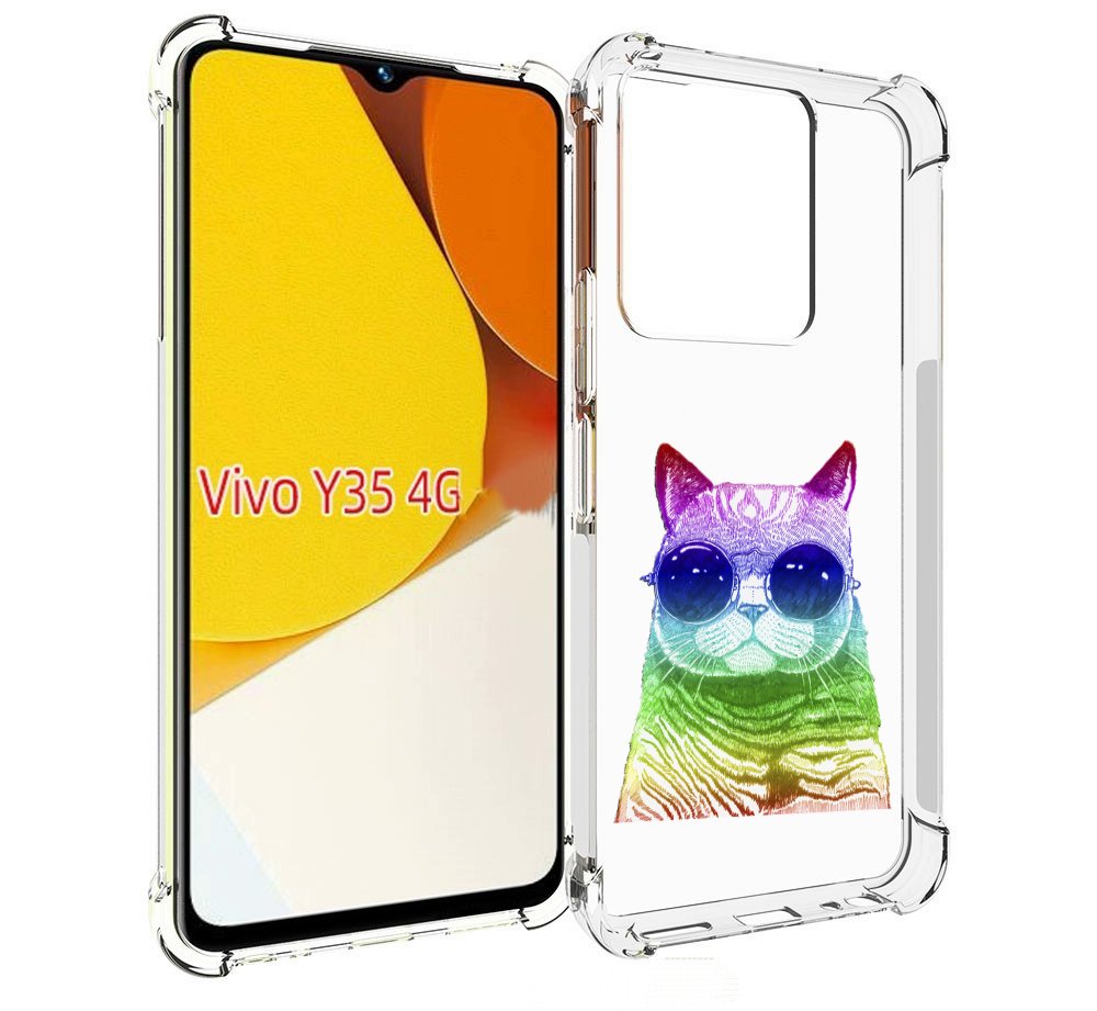 

Чехол MyPads Кот в очках для Vivo Y35 4G 2022 / Vivo Y22, Прозрачный, Tocco