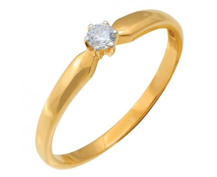 

Кольцо из золота р.  DIAMOND PRIME 23-1-DD-R-082993, бриллиант, 23-1-DD-R-082993