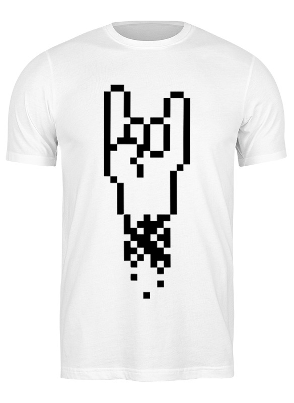 

Футболка мужская Printio Rock 8-bit белая S, Белый, Rock 8-bit