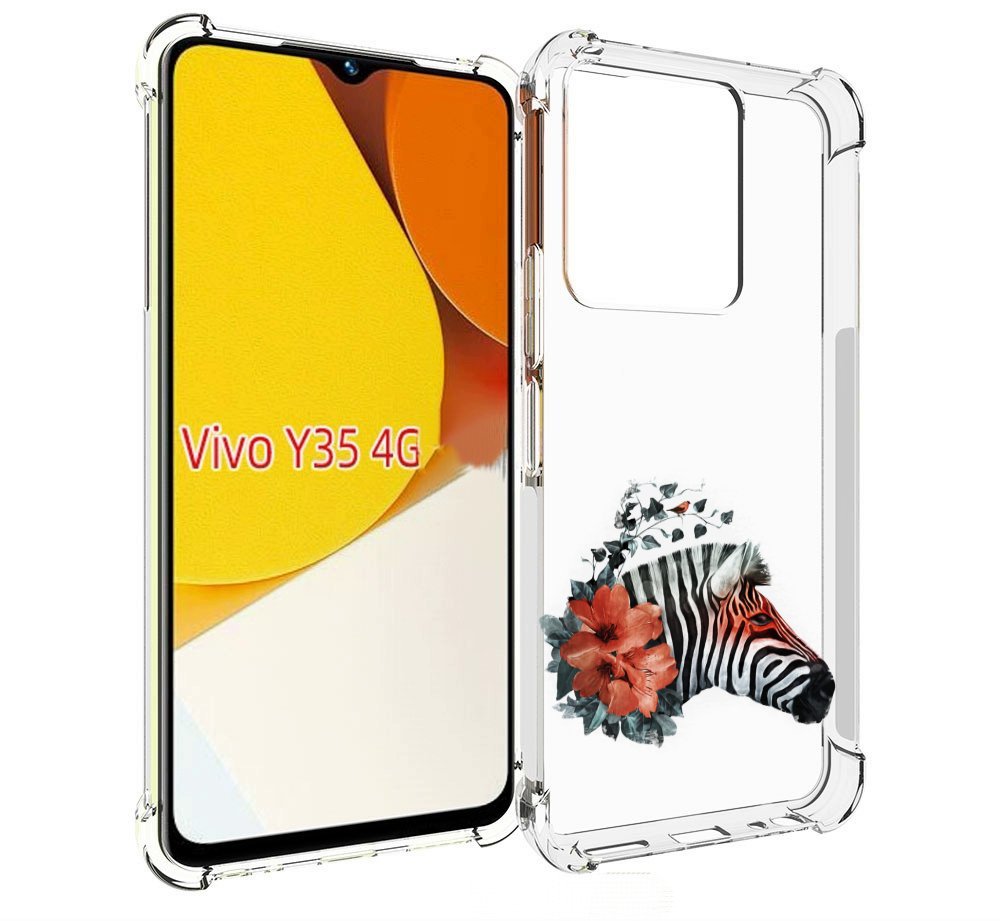 

Чехол MyPads Зебра с цветами для Vivo Y35 4G 2022 / Vivo Y22, Прозрачный, Tocco
