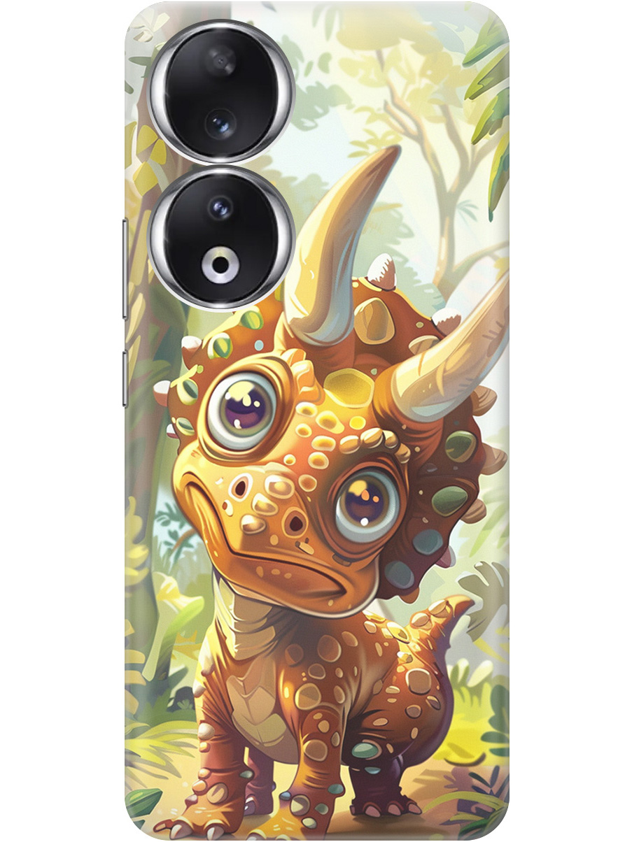

Силиконовый чехол на Honor 90 с рисунком "Малыш-динозавр", Желтый;зеленый, 20001429
