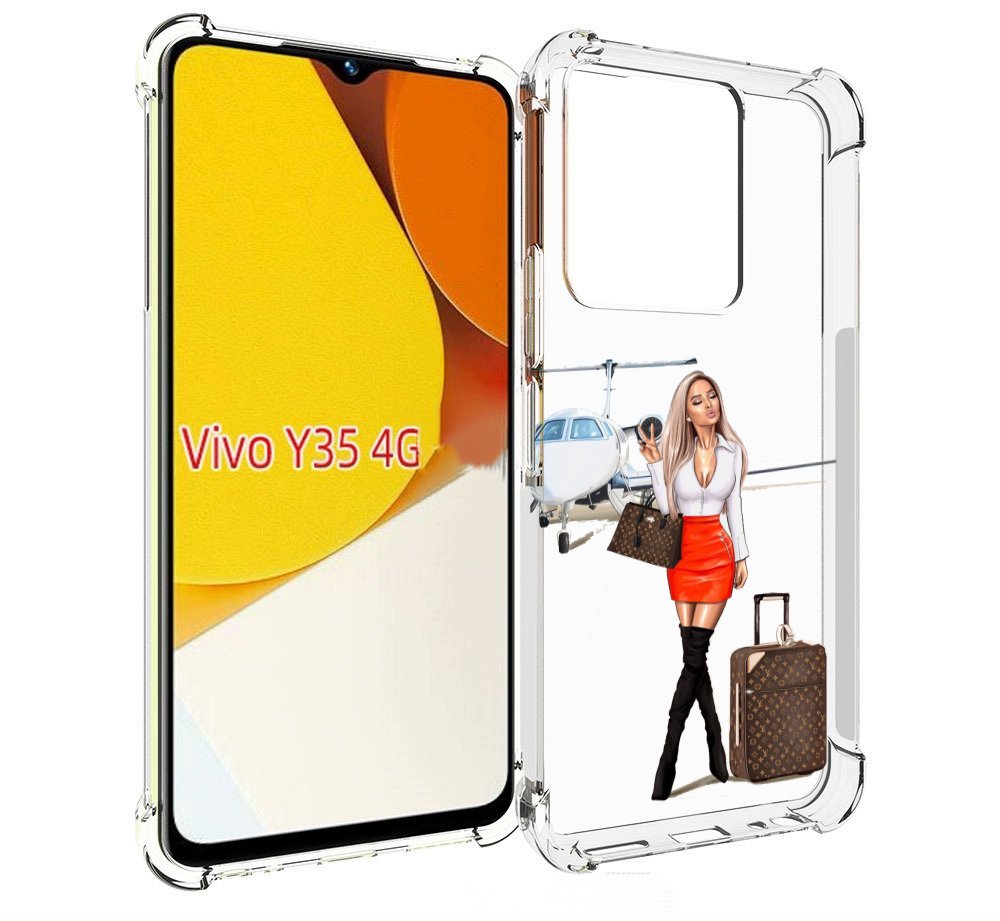 

Чехол MyPads Деловая-девушка женский для Vivo Y35 4G 2022 / Vivo Y22, Прозрачный, Tocco