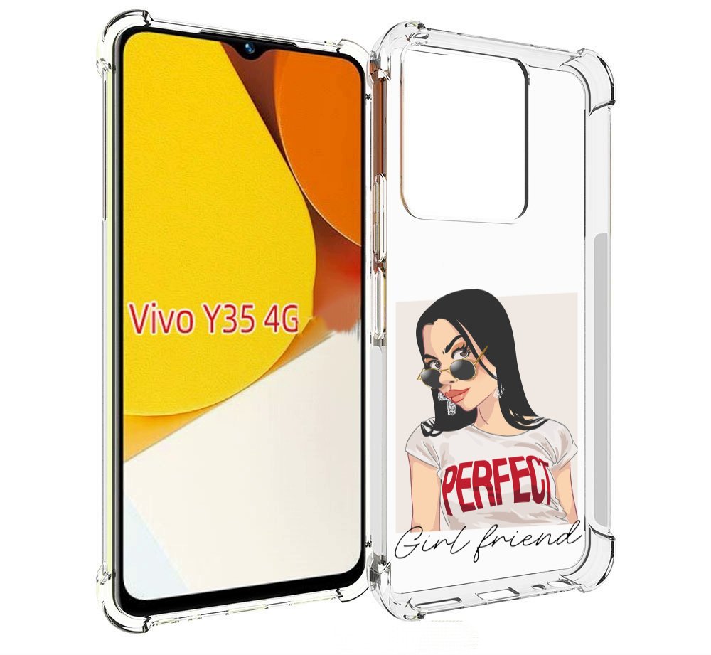 

Чехол MyPads Девушка-с-сережками женский для Vivo Y35 4G 2022 / Vivo Y22, Прозрачный, Tocco