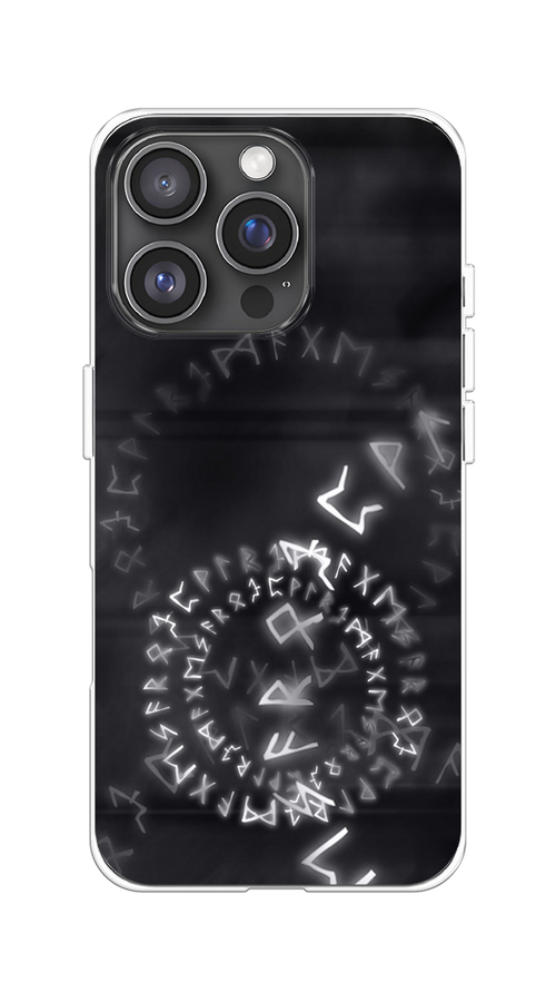 

Чехол на Apple iPhone 16 Pro "Руны", Серый;черный, 16250-1